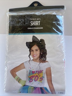 Totally 80's Child T-Shirt Costume Halloween Dress Up  (Up To Size 10)
