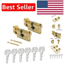 High-Quality 63mm Brass Lock Cylinder: 3 Keys & Safe Pins for Ultimate Security
