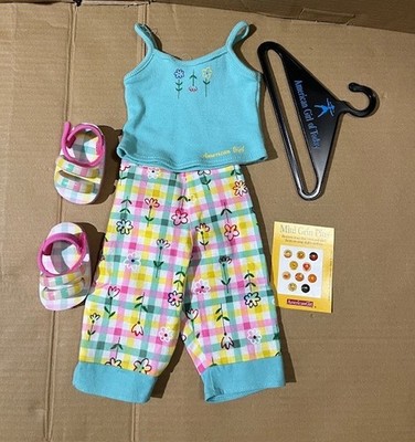 American Girl Doll Picnic Time Outfit with sandals, pins