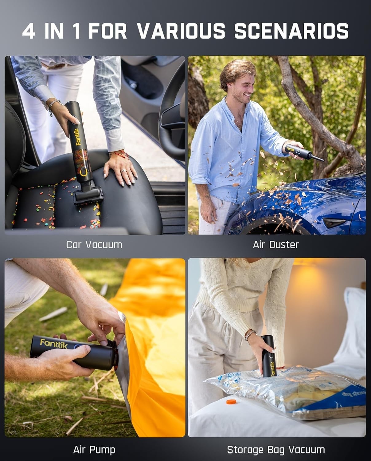 Ultra-Lightweight 4-in-1 V8 APEX Handheld Vacuum - Perfect for Car and Office