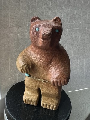 Zuni Bear Fetish Stone by Darrell Westika *SIGNED* Gift Bundles f4251