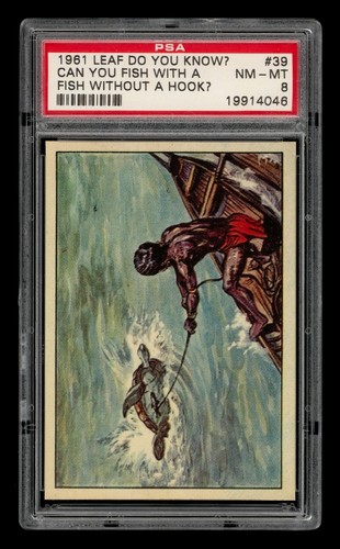1961 Leaf Do You Know? Set-Break # 39 Can You Fish With A PSA 8