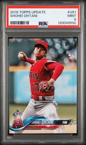 2018 Topps Update Shohei Ohtani (Pitching Red Jersey) #US1 Rookie (RC) PSA 9
