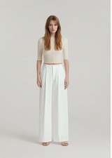 French Connection Ladies Wide Leg Classic Pleat Dress Trouser White Size XS