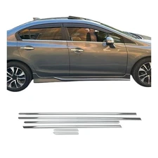 Window Molding Trim Streamer for Honda Civic 2012-15 Sedan Stainless Steel 6 Pcs