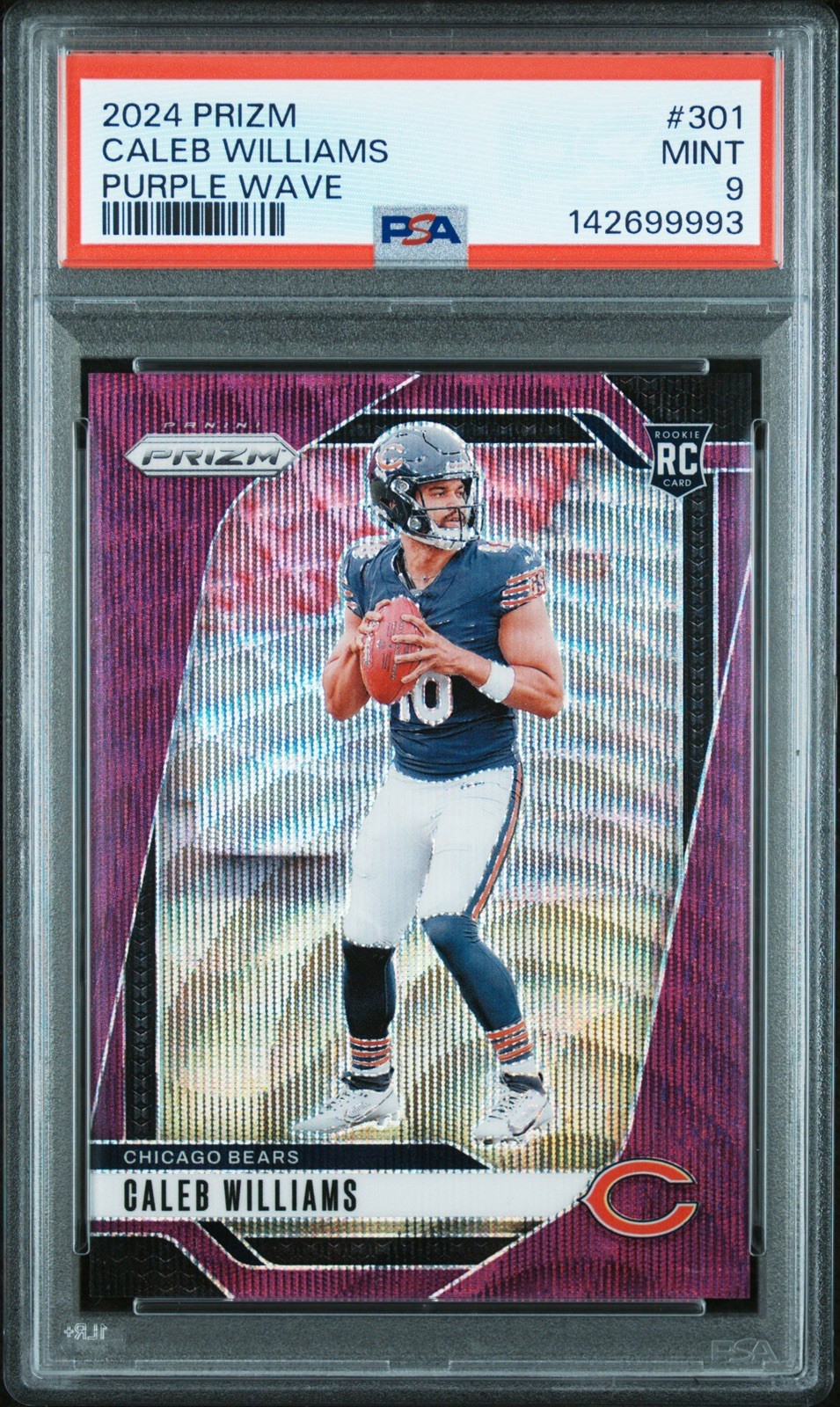 2024 Panini Prizm - Rookies Caleb Williams #301 Purple Wave Prizm /99 (RC)