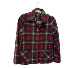 Vintage 90s Zoe Plaid Fleece Jacket Made in Canada Cottagecore Cozy Small