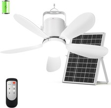 21  Solar Ceiling Fan with Light, Solar Gazebo Fan Light Outdoor with Remote, Po