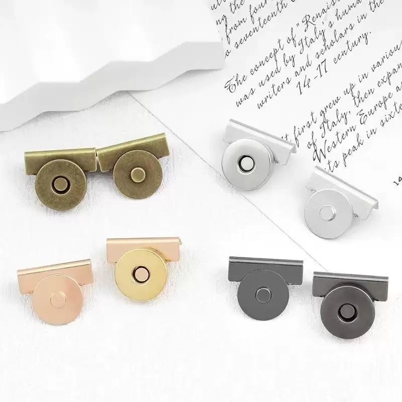 10Pair Snap Buttons No-Sewing Clip Closures Metal Seamless Magnetic Buckle Clasp