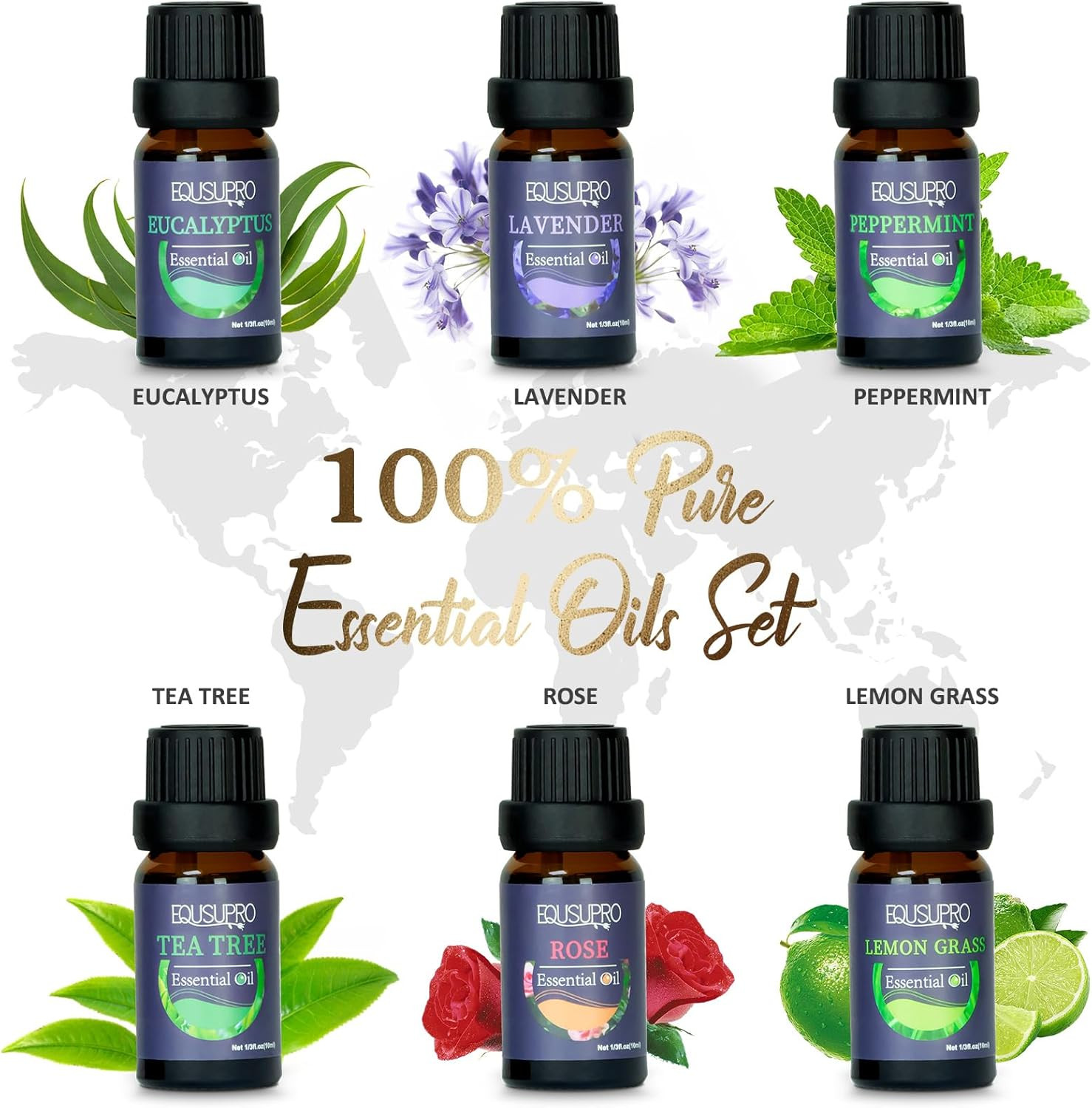 Oil Diffuser with Essential Oils Set – Aromatherapy Oil Diffuser 150Ml with 6 Es