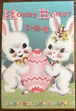 Easter Honey Bunny 123 Easy Color Book Vintag...