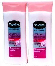 Body lotion Vaseline Healthy Bright UV Extra Brightening Gluta Glow 100ml *2