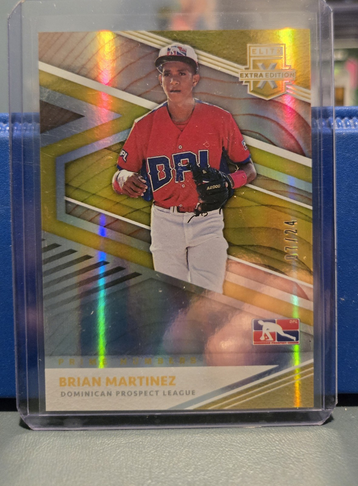 2020 Panini Elite Extra Brian Martinez Prime Numbers Gold 07/24 #192 SSP