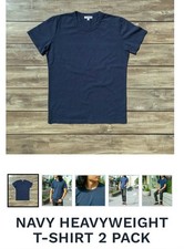 Gustin NAVY HEAVYWEIGHT T-SHIRT 2 PACK Men’s XL 100% Cotton Made In USA