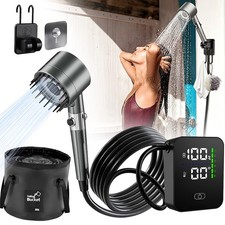 Portable Camping Shower USB Rechargeable W/ 20L Bucket for Hiking Travel Shower