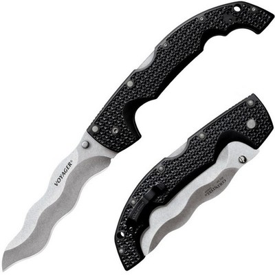 Cold Steel 29AXW Voyager XL Knife 5.50'' AUS10A Kris Plain Edge Blade, Black