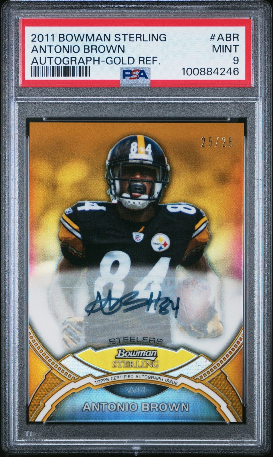 2011 Bowman Sterling Antonio Brown Autograph PSA 9 #BSA-ABR Gold /25 Auto