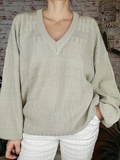 Vintage Pullover  M L 38 40 beige Baumwolle Strickpullover oversize unisex baggy