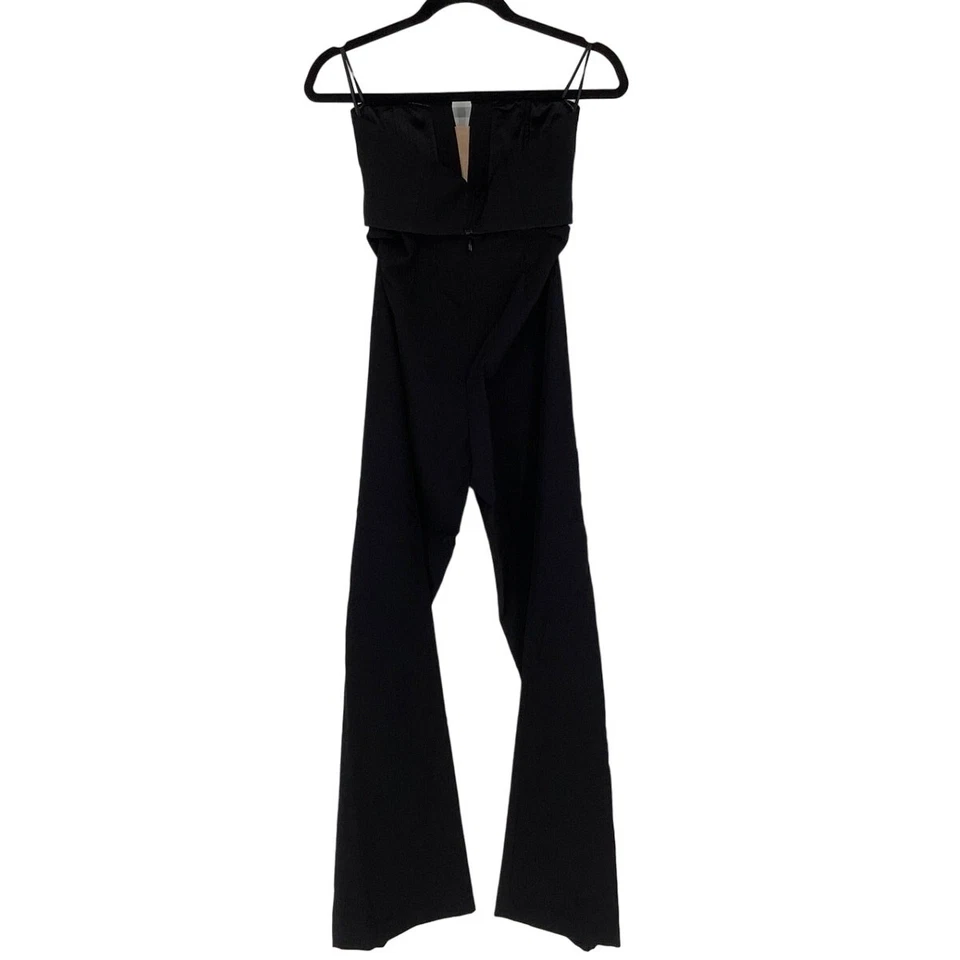 Mono Bardot Talla 2/XS Negro Ambiente Sin Tirantes Corte Cuello en V Pierna Ancha OS17-14 Foto 4 de 4