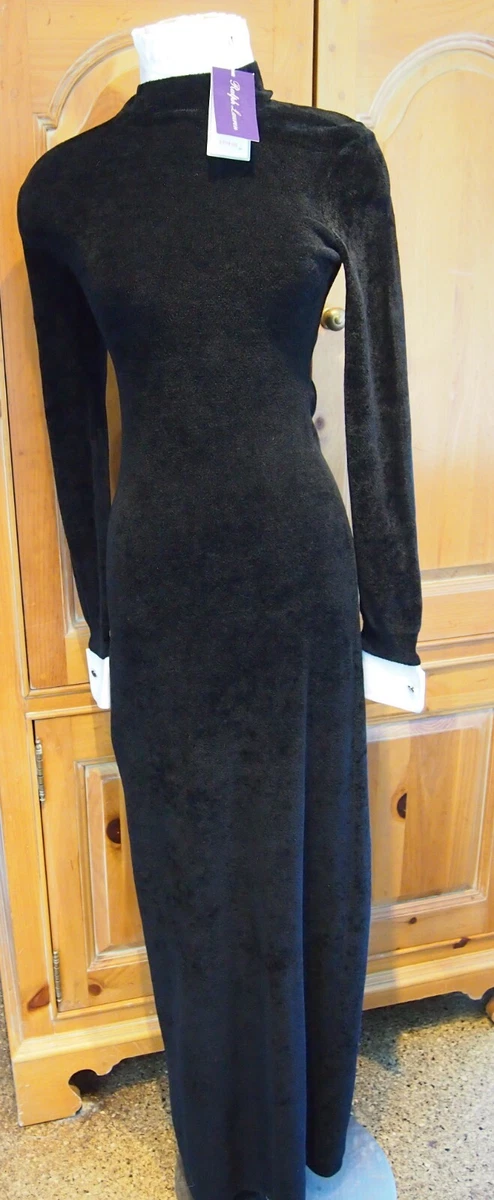 Black velvet turtleneck dress sales