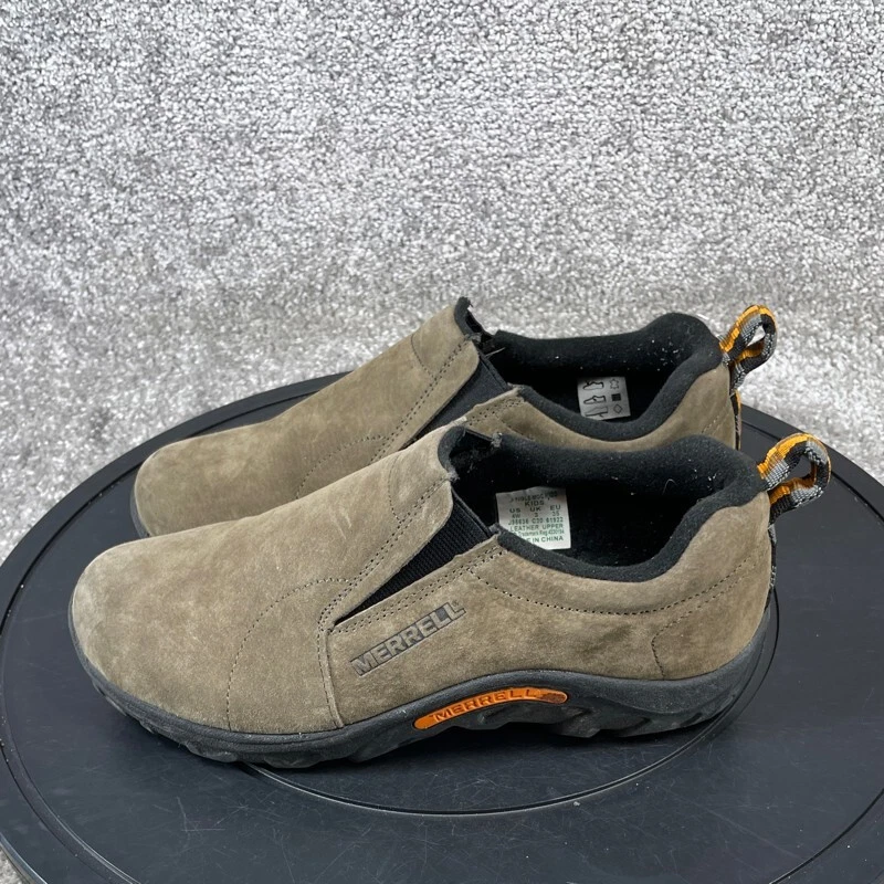 Zapatos Merrell Para Hombre Talla 4 W Jungle Moc Zapatilla Cuero Marrón Sin Cordones Foto 4 de 4