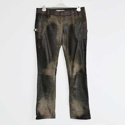 Vintage CHRISTIAN DIOR Leather Pants Distressed Trousers