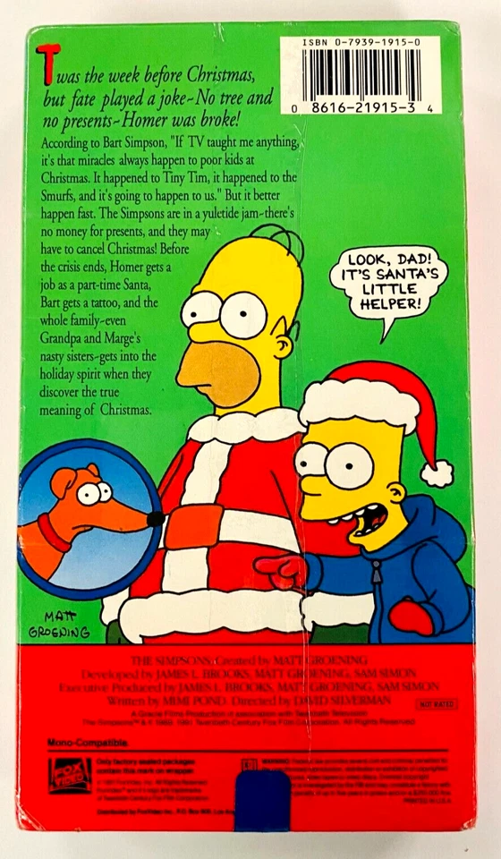 Simpsons Christmas Special, The (VHS,1991) Watermark - New Sealed - Fox Video - Image 2 of 4