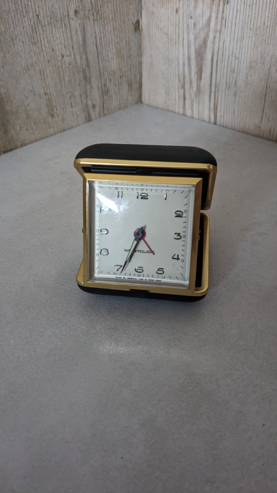 Vintage Retro Westclox Folding Travel Alarm Clock In Case eBay