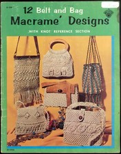 Vtg 12 Belt and Bag Macrame Designs Instructions Patterns Handbag Knot Reference