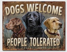 Dogs Welcome Metal Tin Sign Hunting Sporting Home Bar Garage Wall Decor 2279
