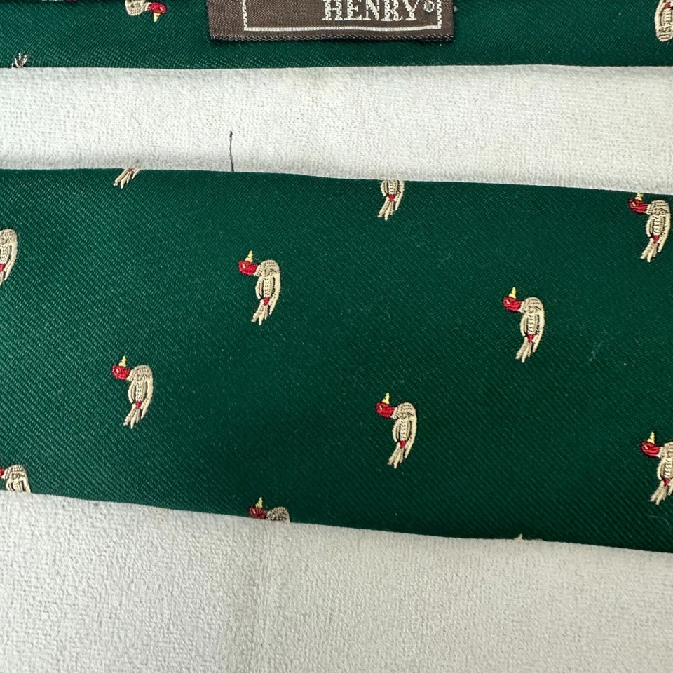 Corbata señuelo patos seda verde John Henry para hombre Foto 2 de 4