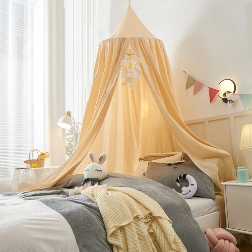 Bett Moskitonetz Betthimmel für Jungen & Mädchen Zimmer Bett Kinderbett hängend rund Spielzelt - Bild 23 von 34
