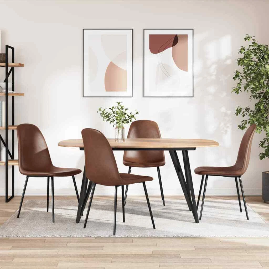 Dining Chairs 4 pcs 43.5x53.5x84 cm Shiny Brown Faux Leather