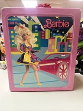 Vintage 1989 Barbie Doll  Fashion Pink Vinyl Trunk Case Mattel By: Tara Toy