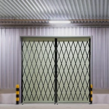 Double/Single Folding Security Gate Rolling Safety Door Gate Scissor Gate w/Lock