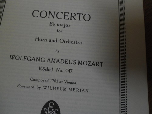 Concierto para corno No.789 MOZART en mi mayor KV.447 - Edición partitura para orquesta EULENBURG - Imagen 4 de 14