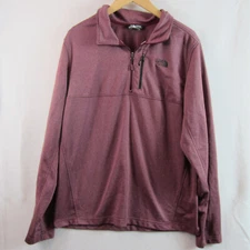 The North Face Men's Shirt Pullover Quarter zip Large Burgundy