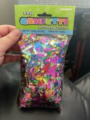 UNIQUE PARTY FOIL CONFETTI  2.5 OZ BAG NEW!!!