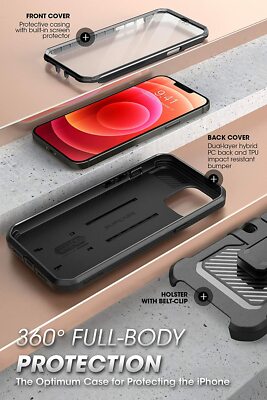 SUPCASE Unicorn Beetle With Screen & Holster Case for iPhone 13 Pro 6.1''