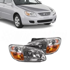 For 2007-2009 Kia Spectra Headlight Assembly Left & Right 2PCS W/ Bulb