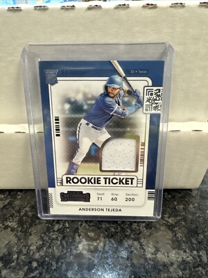 Anderson Tejeda 2021 Contenders Rookie Ticket Game used Jersey Rookie Card RC