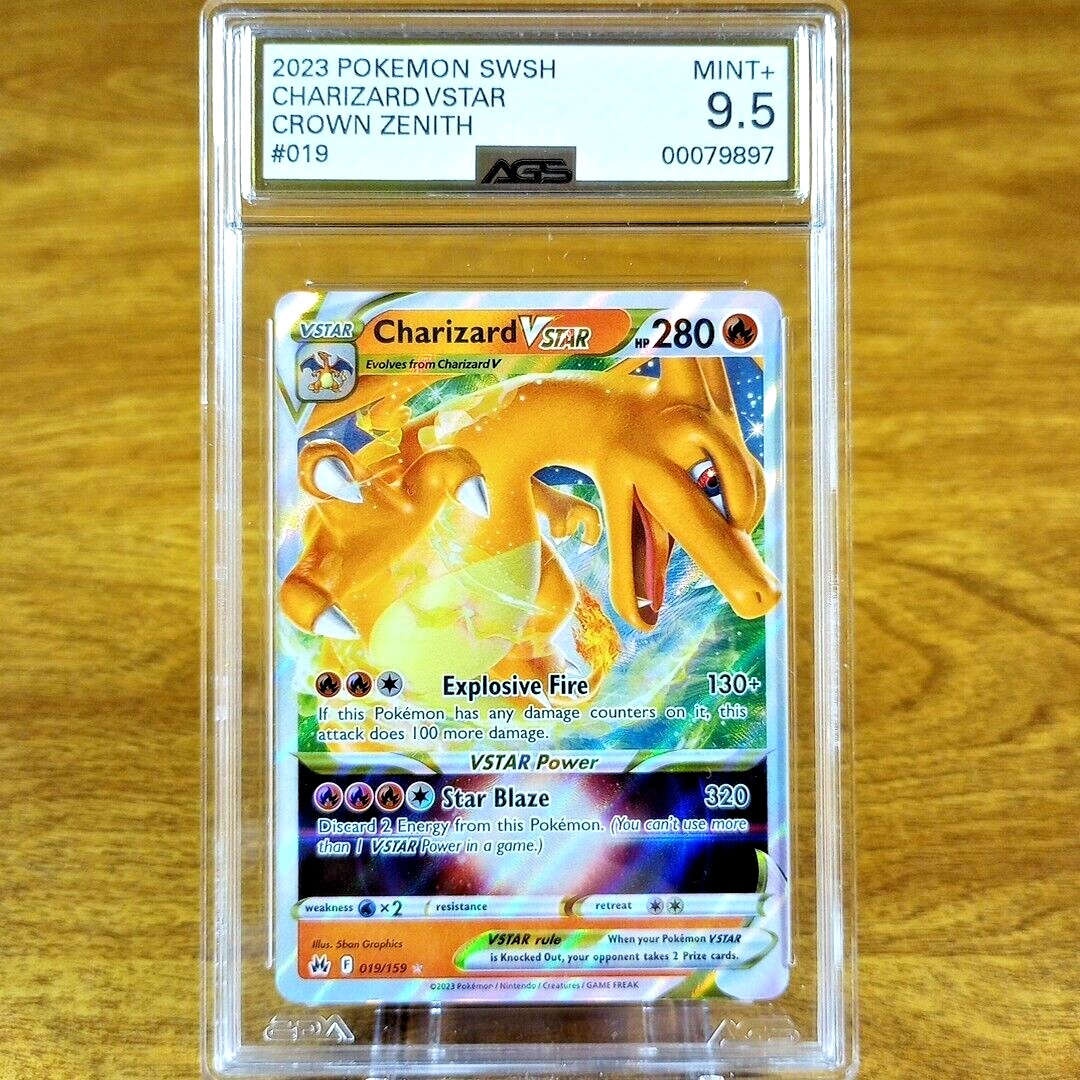 Pokemon SWSH Crown Zenith Charizard VSTAR 019/159 AGS Mint+ 9.5