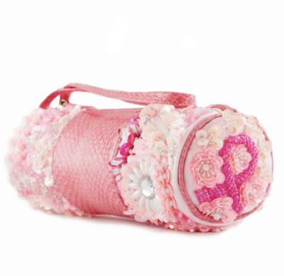  LAURA LEE DESIGNS Beaded Positively Pink Bag $150