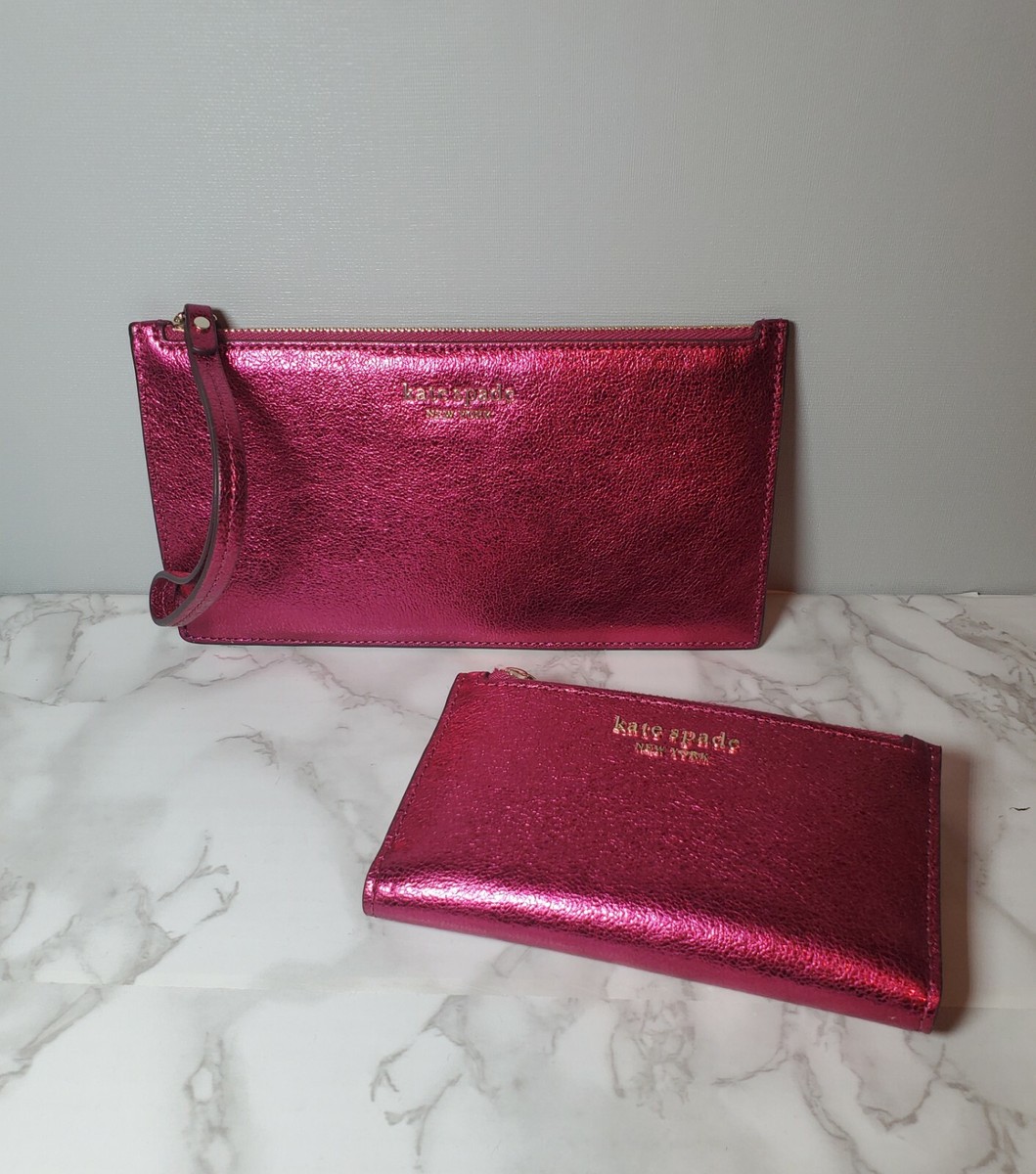 NWT‎ Kate Spade Pink Glitter Wallet Wristlet Kate Spade Pink Glitter Wristlet Satchel Kate Spade Lola  main image 4