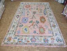 12 x 18 Hand Knotted Pink Colorful Oushak Oriental Rug G11672