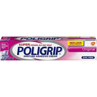 SM SUPER POLIGRIP Denture Adhesive Cream Original 2.40 oz