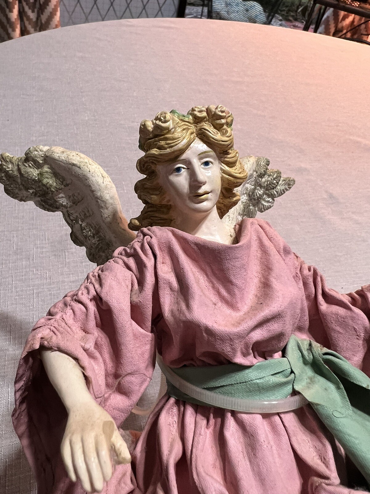 VTG MIDWEST IMPORTS PAPERMACHE ANGEL CHRISTMAS TREE TOPPER ORNAMENT