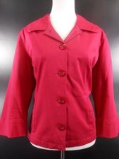 Beautiful Women's Size 2 Chico's Red LS Fitted Lined Button Blazer Jacket