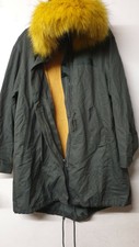Zara Basic Womens Yellow Fur Jacket Size Eu M