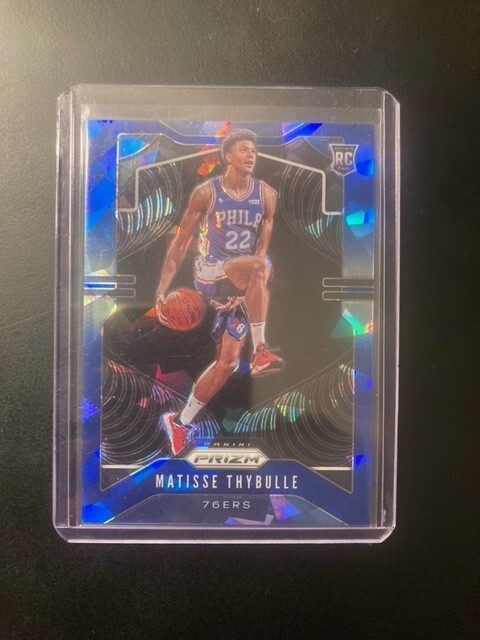 2019-20 Panini Prizm Matisse Thybulle Blue Cracked Ice Rookie RC /99 #290 76ers